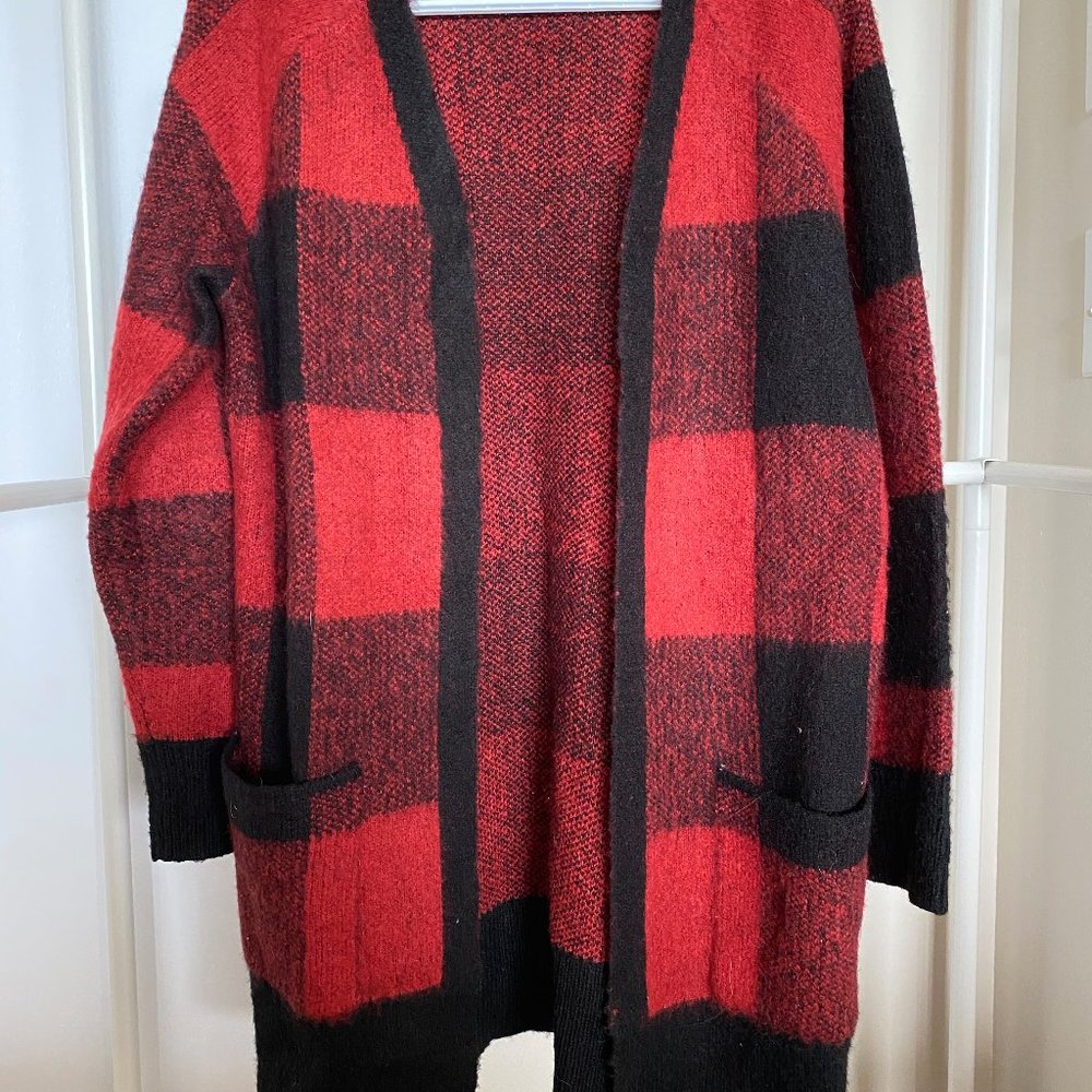 Lucky Brand "Buffalo Plaid Cardigan"